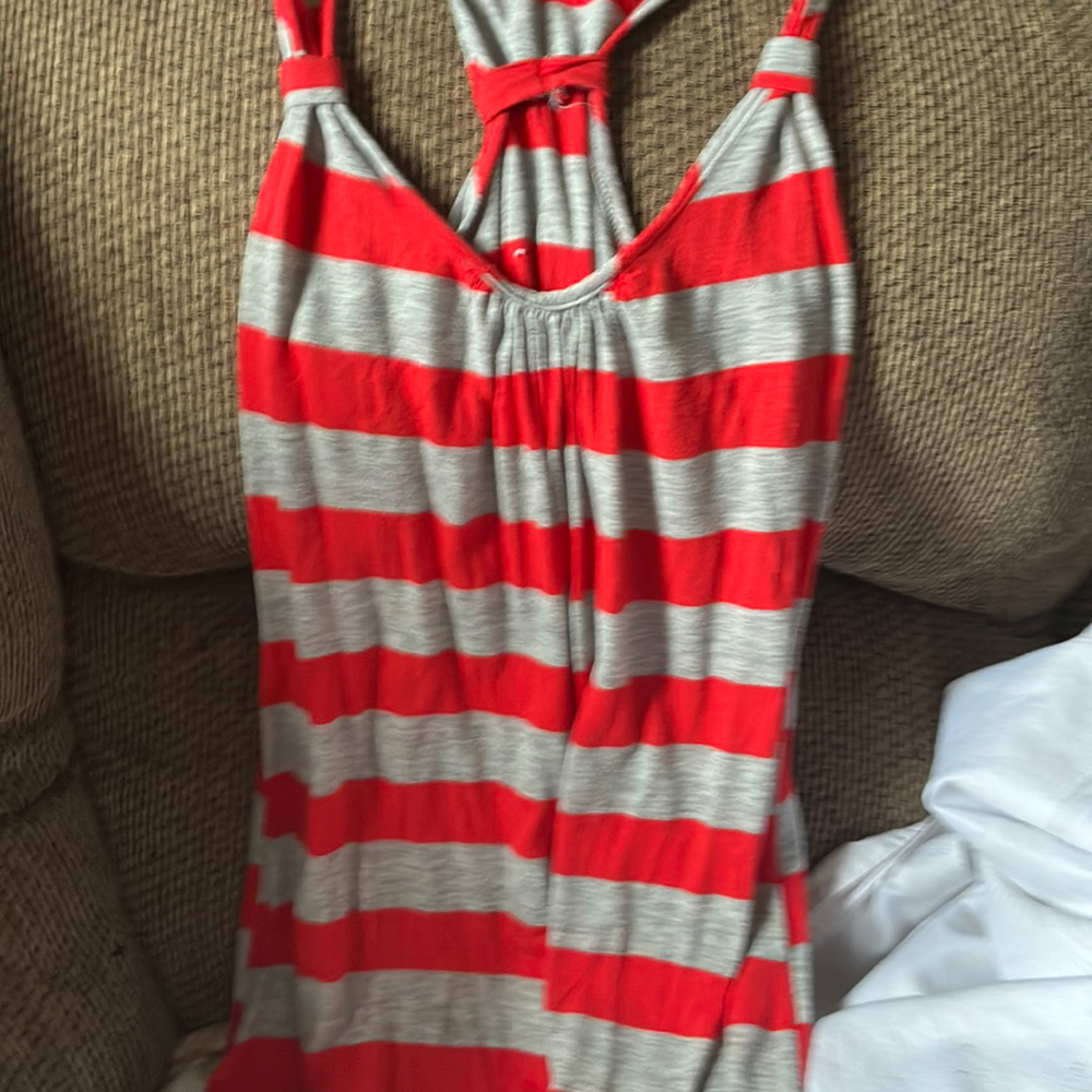 Xhilaration Babydoll Tank Top Women Medium Red White Floral Flowy Y2k